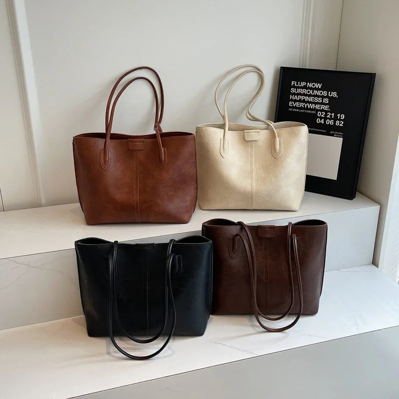 Senior Sense Retro Large Capacity Bag Woman,New Hip Shoulder Tote Bag for Fall 2024,Commuter Shoulder Bag,Versátil Bolsa Tote