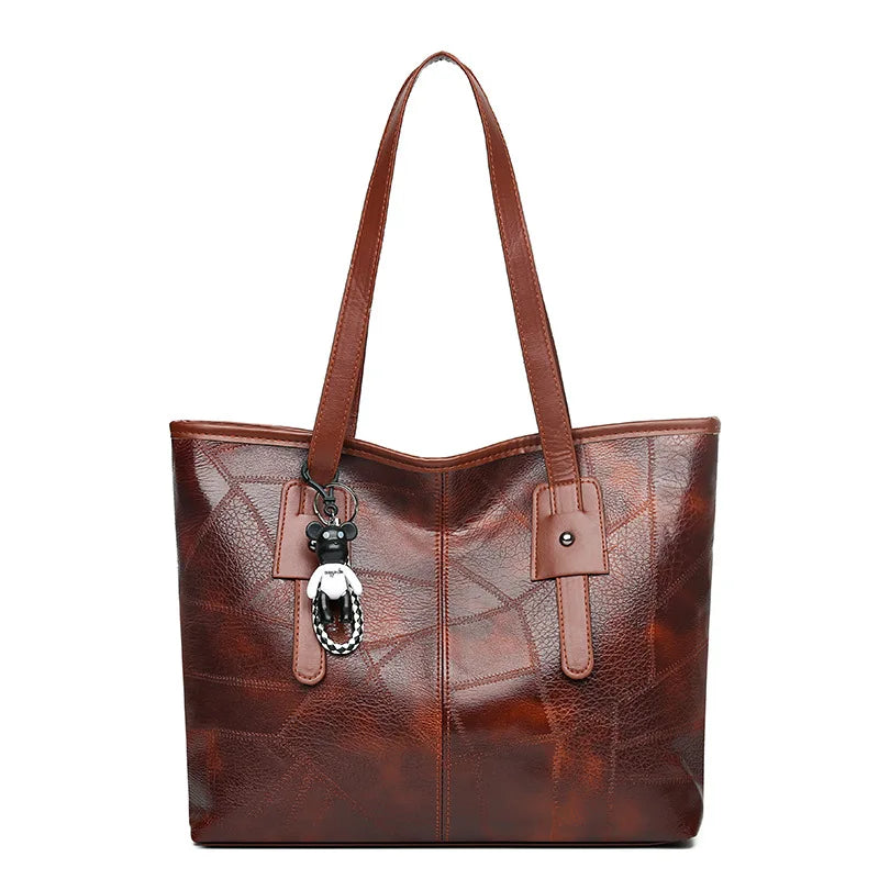 Korean Version Trendy Women's 2024 New Large Capacity Tote Bag with Horizontal Square Zipper Single Shoulder Handbag