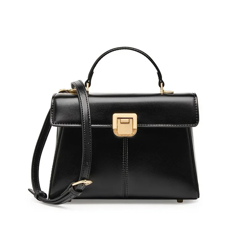 2025 Fashion Horseshoe Buckle Women's Bag, High-grade Cowhide Lock Zipper Design Women's Hand Bill Shoulder Bag Crossbody Bag