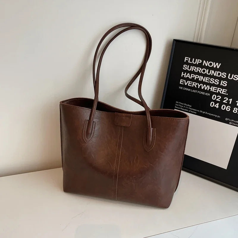 Senior Sense Retro Large Capacity Bag Woman,New Hip Shoulder Tote Bag for Fall 2024,Commuter Shoulder Bag,Versátil Bolsa Tote