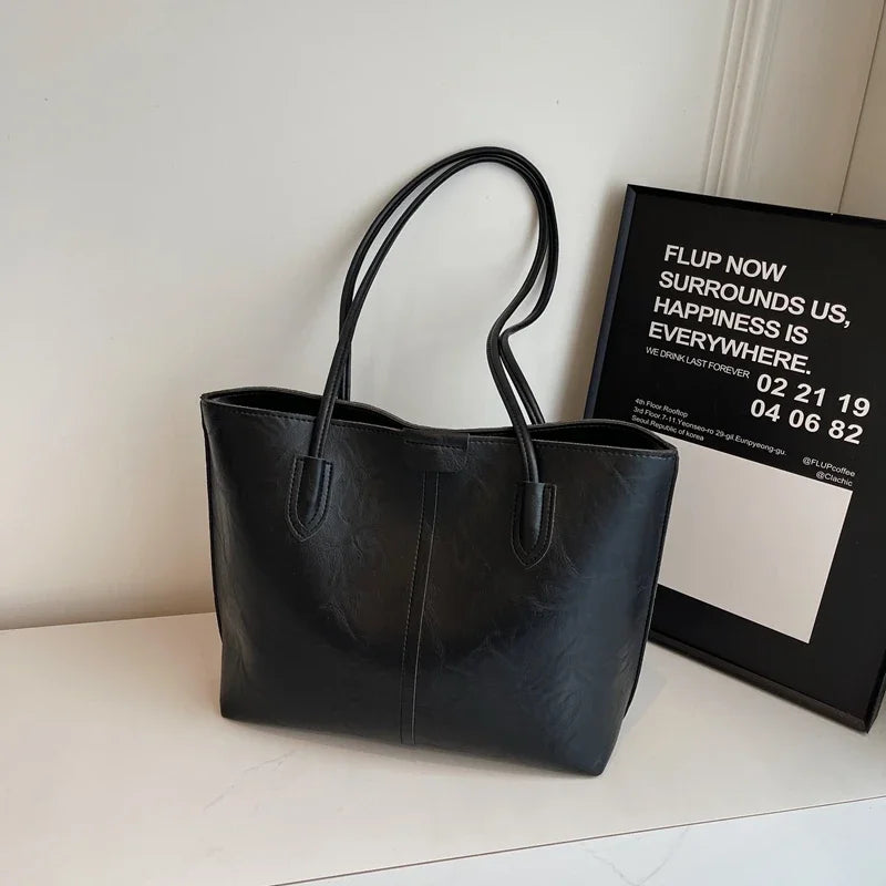 Senior Sense Retro Large Capacity Bag Woman,New Hip Shoulder Tote Bag for Fall 2024,Commuter Shoulder Bag,Versátil Bolsa Tote