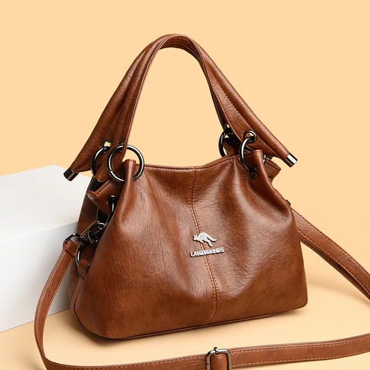 NEW Women Large Capacity Shoulder Messenger Bag High Quality Soft Leather Handbags Designer Brand Female Tote Vintage Sac A Main