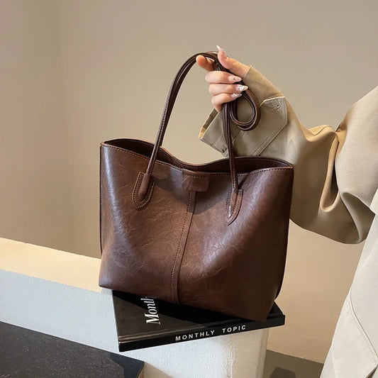 Senior Sense Retro Large Capacity Bag Woman,New Hip Shoulder Tote Bag for Fall 2024,Commuter Shoulder Bag,Versátil Bolsa Tote