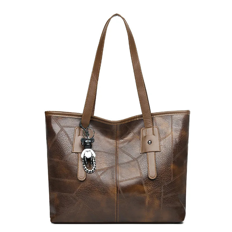 Korean Version Trendy Women's 2024 New Large Capacity Tote Bag with Horizontal Square Zipper Single Shoulder Handbag